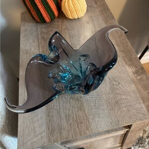 Vintage Handblown Glass Dish